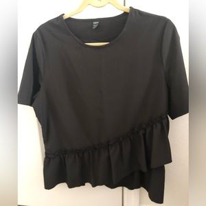 Black Ruffle Blouse